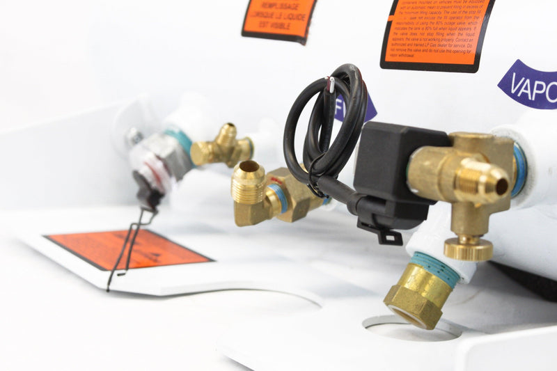 Load image into Gallery viewer, Flame King 5.9 Gallon ASME RV Trailer Propane Tank with Remote Valves &amp; Solenoid
