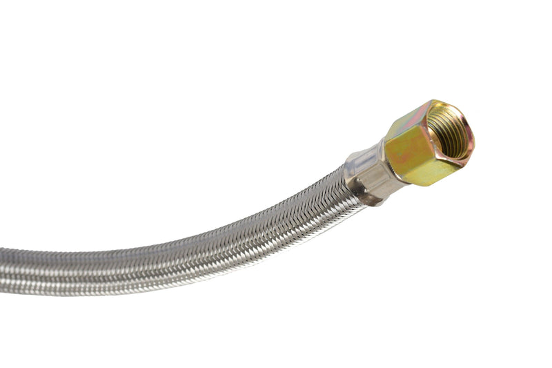 Load image into Gallery viewer, Flame King 5 FT QCC to 3/8″ Female Flare Nut w/Regulator-Steel Braided Hose
