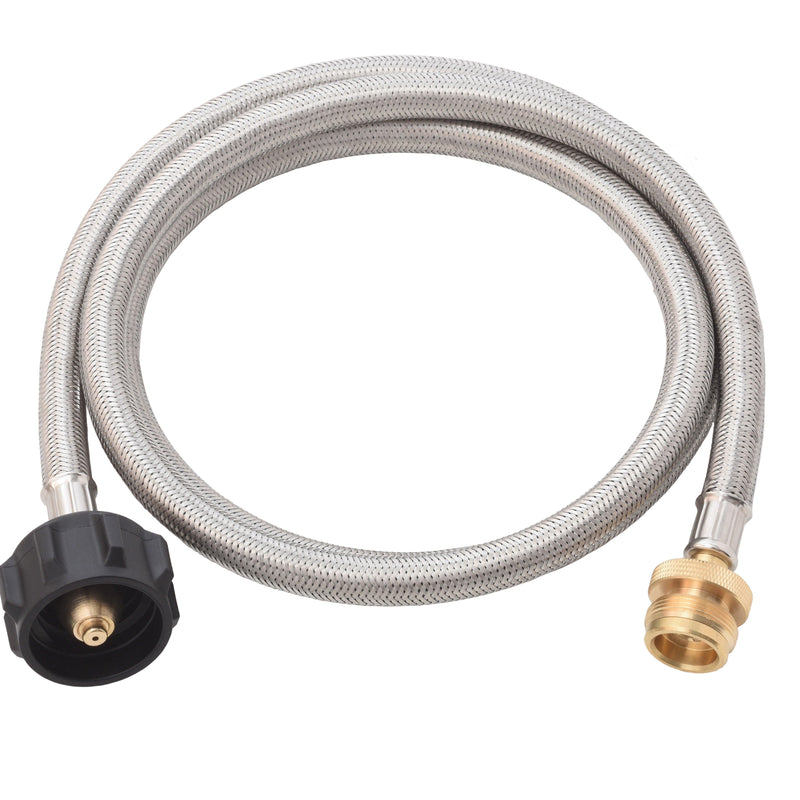 Load image into Gallery viewer, Flame King 5 FT QCC to CGA600 Male Connection-Steel Braided Hose

