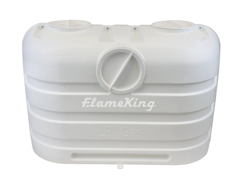 Load image into Gallery viewer, Flame King Dual 20LB LP Propane Tank Light Plastic Heavy Duty Cover Rv Trailer White
