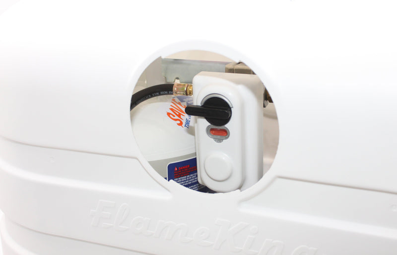 Load image into Gallery viewer, Flame King Dual 20LB LP Propane Tank Light Plastic Heavy Duty Cover Rv Trailer White
