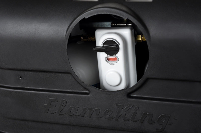 Load image into Gallery viewer, Flame King Dual 30LB LP Propane Tank Light Plastic Heavy Duty Cover RV Trailer Black
