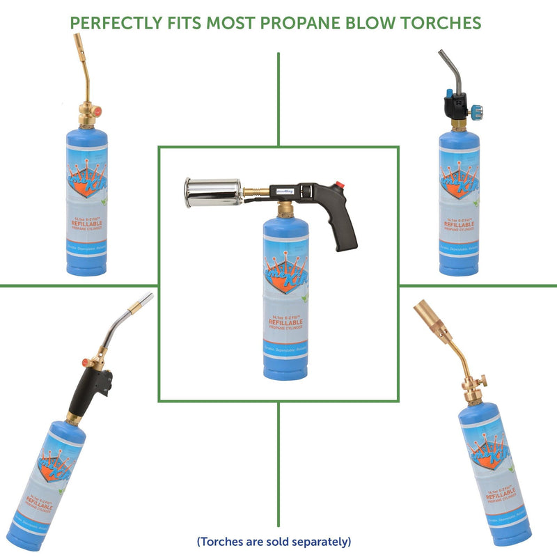 Load image into Gallery viewer, Flame King Eco Friendly Sustainable 1lb Refillable Propane Tank Welding LP Cylinder 14.1
