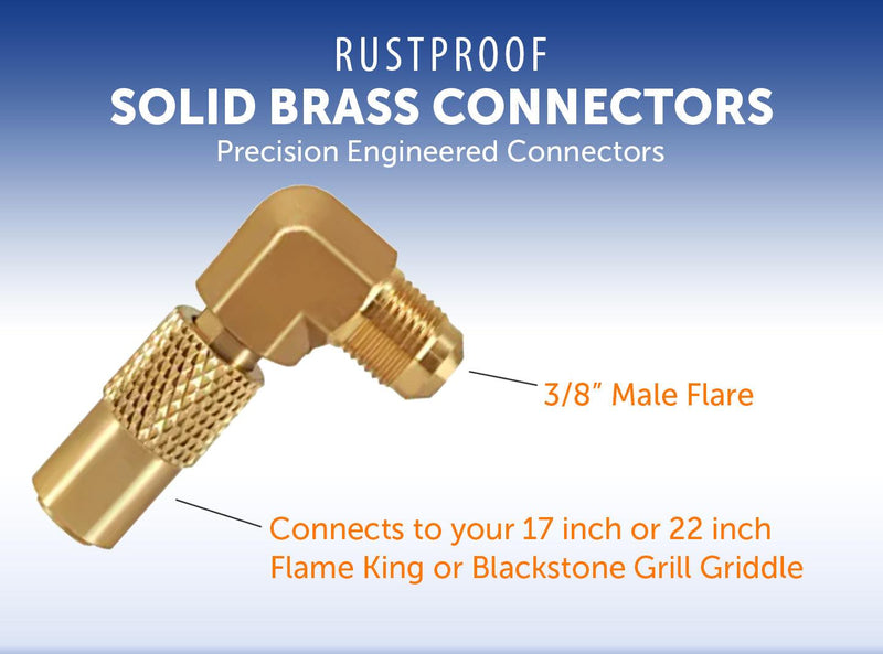 Load image into Gallery viewer, Flame King Elbow Adapter with 3/8″ Male Flare for 17″ or 22″ Griddle
