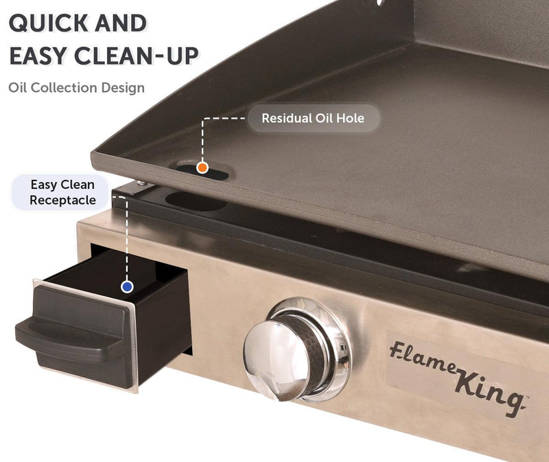 Load image into Gallery viewer, Flame King Flat Top Portable Propane Cast Iron Grill Griddle
