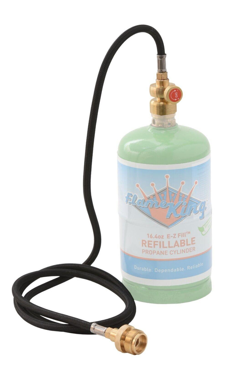 Load image into Gallery viewer, Flame King Flexible 5 FT Extension Hose For 1Lb Propane Tank Cylinder
