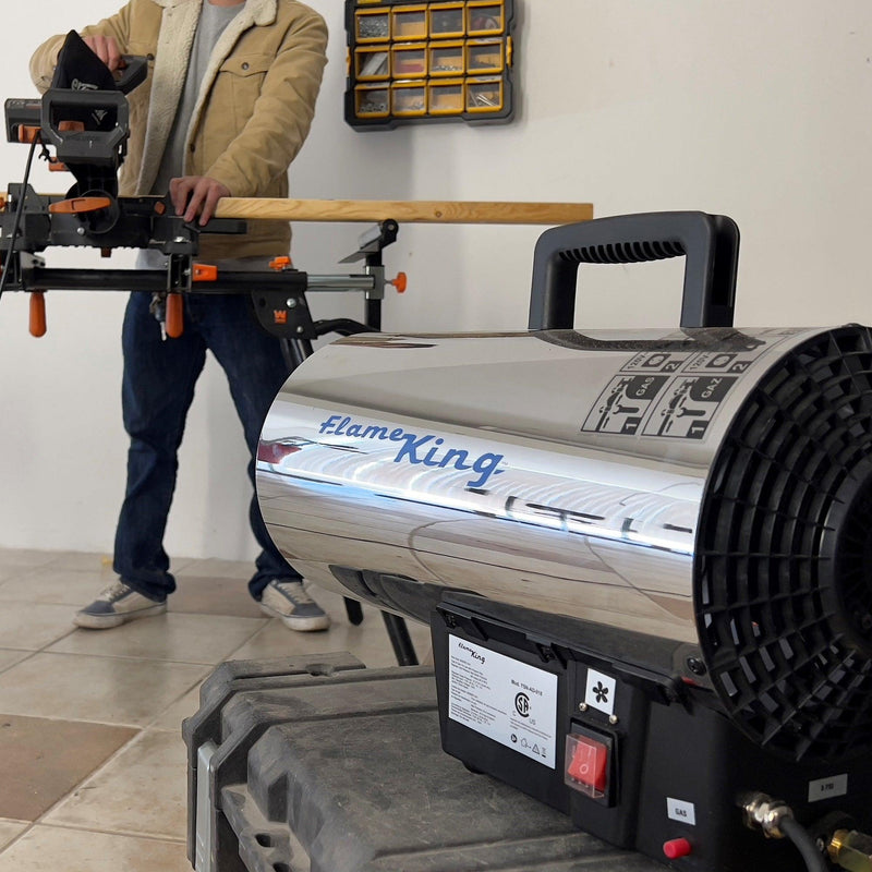 Load image into Gallery viewer, Flame King Forced Air Heater Portable Propane Tank Outdoor 60,000 BTU

