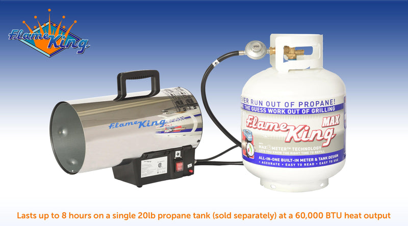 Load image into Gallery viewer, Flame King Forced Air Heater Portable Propane Tank Outdoor 60,000 BTU
