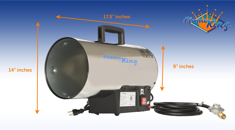 Load image into Gallery viewer, Flame King Forced Air Heater Portable Propane Tank Outdoor 60,000 BTU
