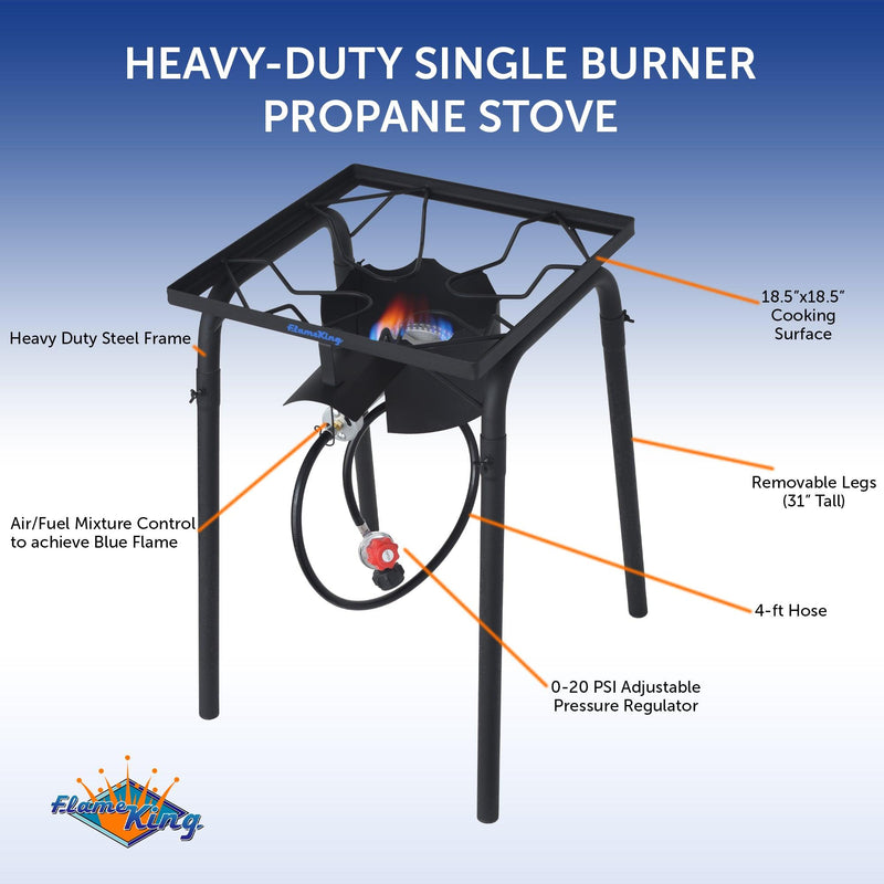 Load image into Gallery viewer, Flame King Heavy Duty 100,000 BTU Propane Gas Single Burner Cooker

