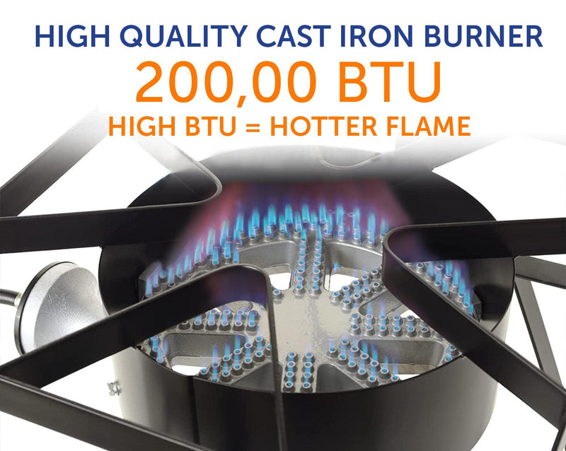 Load image into Gallery viewer, Flame King Heavy Duty 200,000 BTU Propane Gas Single Burner Cooker
