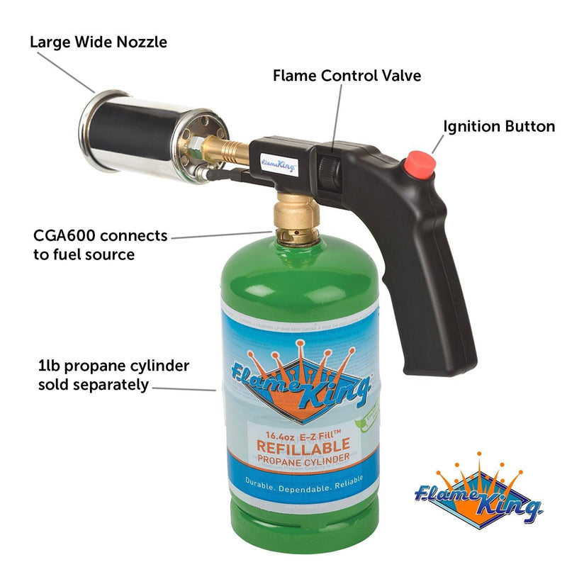 Load image into Gallery viewer, Flame King High Intensity Propane Cooking Searing Torch with Electric Start &amp; Comfort Handle
