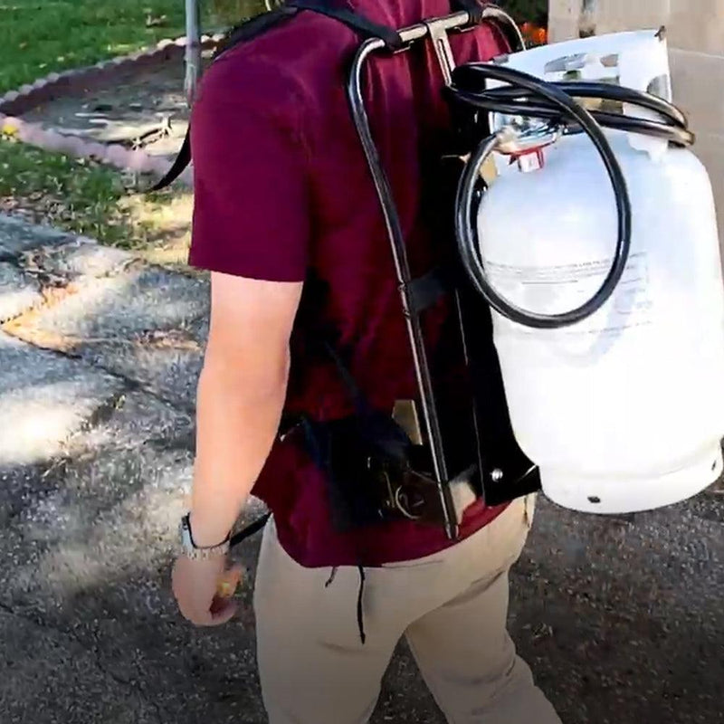 Load image into Gallery viewer, Flame King Metal Alice Frame Backpack Carrier for 10LB Propane Cylinder and Weed Torch
