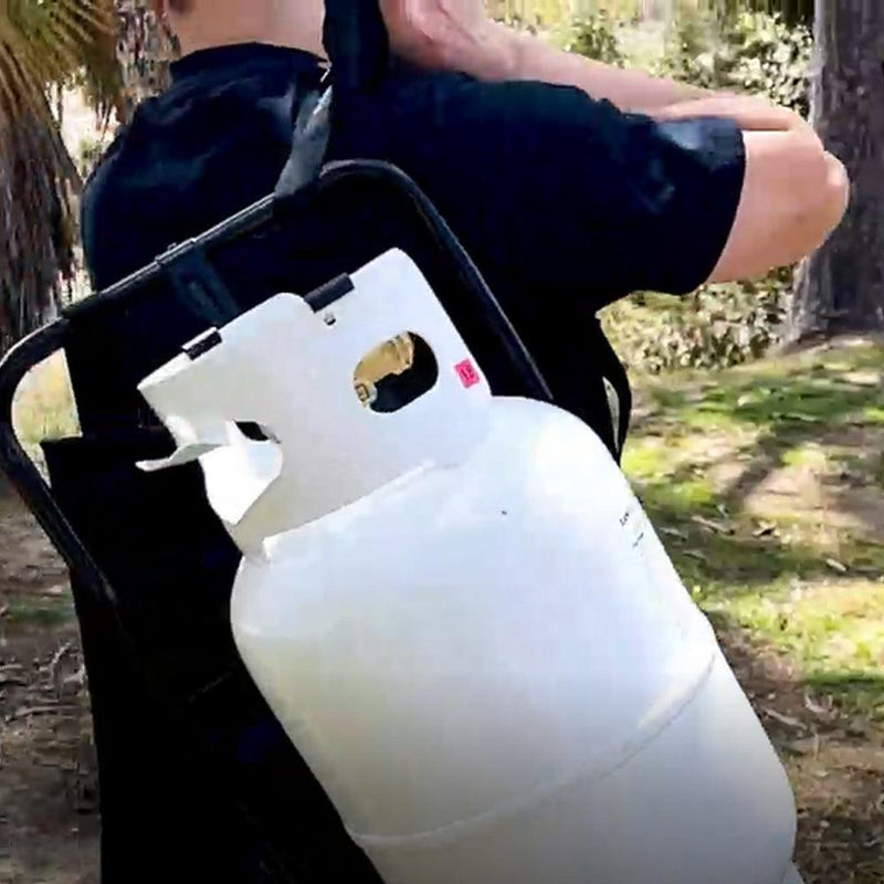Load image into Gallery viewer, Flame King Metal Alice Frame Backpack Carrier for 10LB Propane Cylinder and Weed Torch
