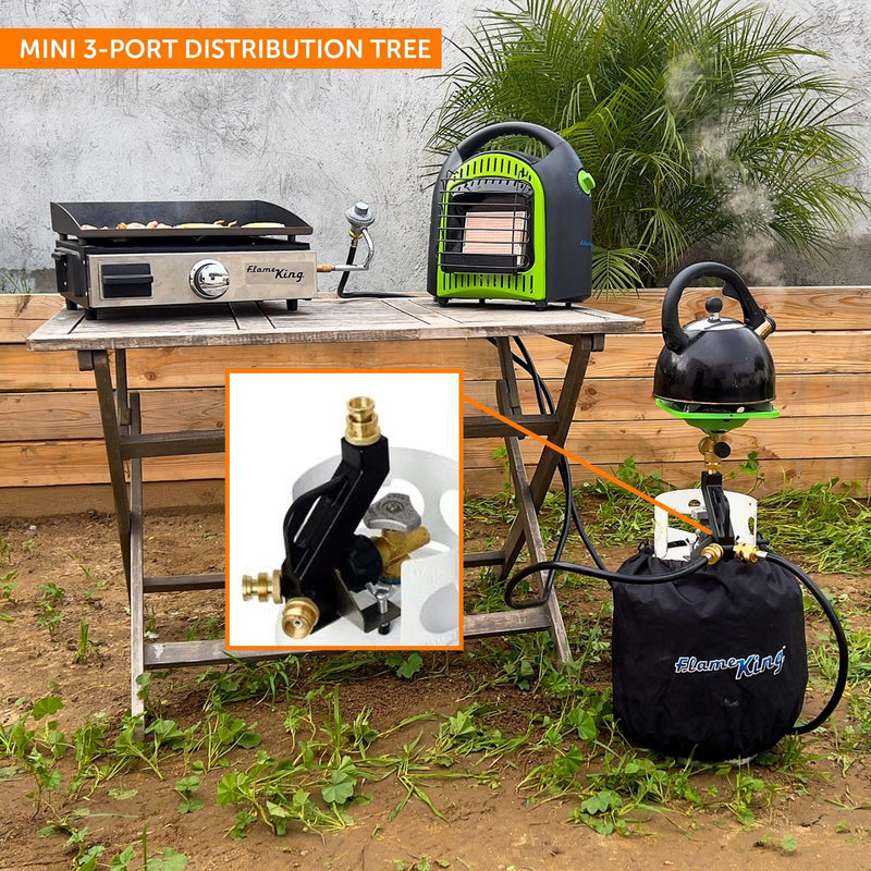 Load image into Gallery viewer, Flame King Mini 3-Ports Distribution Tree for Camping
