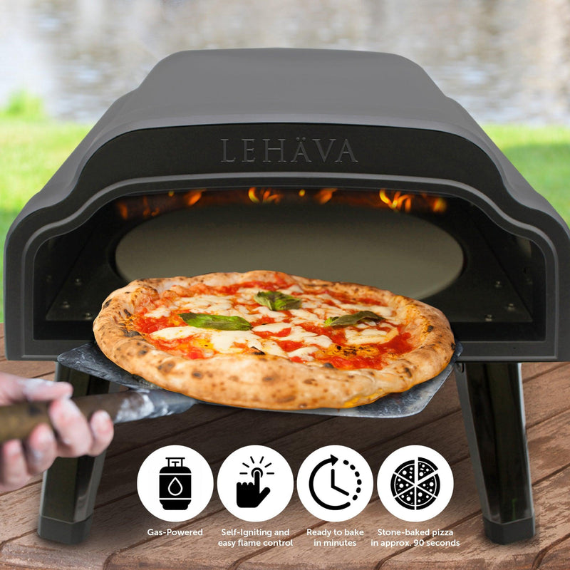 Load image into Gallery viewer, Flame King Outdoor Portable 14-inch Propane Pizza Oven Gas 360 Degree Rotating Stone
