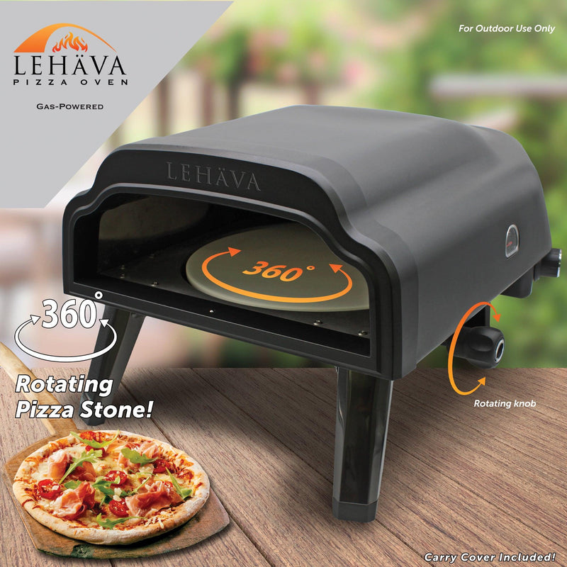 Load image into Gallery viewer, Flame King Outdoor Portable 14-inch Propane Pizza Oven Gas 360 Degree Rotating Stone
