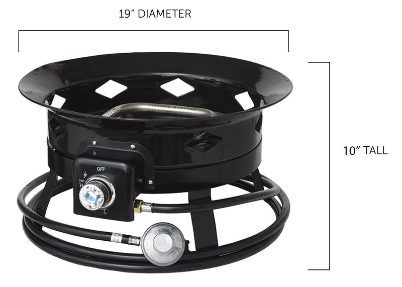 Load image into Gallery viewer, Flame King Outdoor Portable Propane Gas 19″ Fire Pit Bowl with Self Igniter Cover Carry Straps
