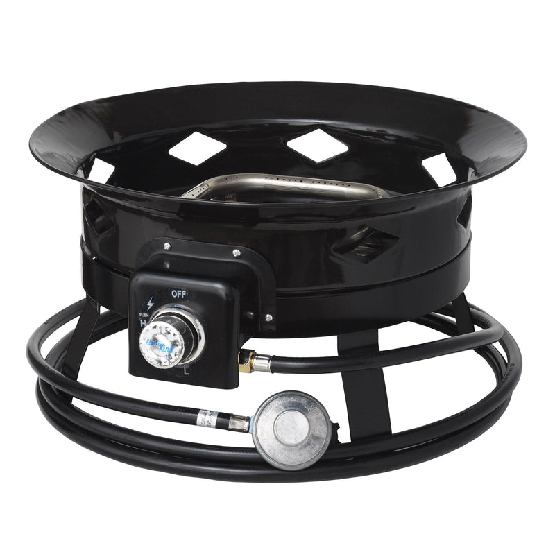 Load image into Gallery viewer, Flame King Outdoor Portable Propane Gas 19″ Fire Pit Bowl with Self Igniter Cover Carry Straps
