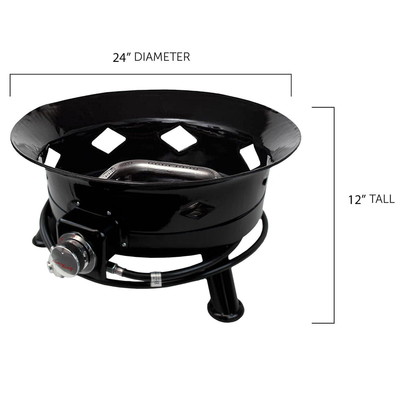 Load image into Gallery viewer, Flame King Outdoor Portable Propane Gas 24″ Fire Pit Bowl with Self Igniter Cover Carry Straps
