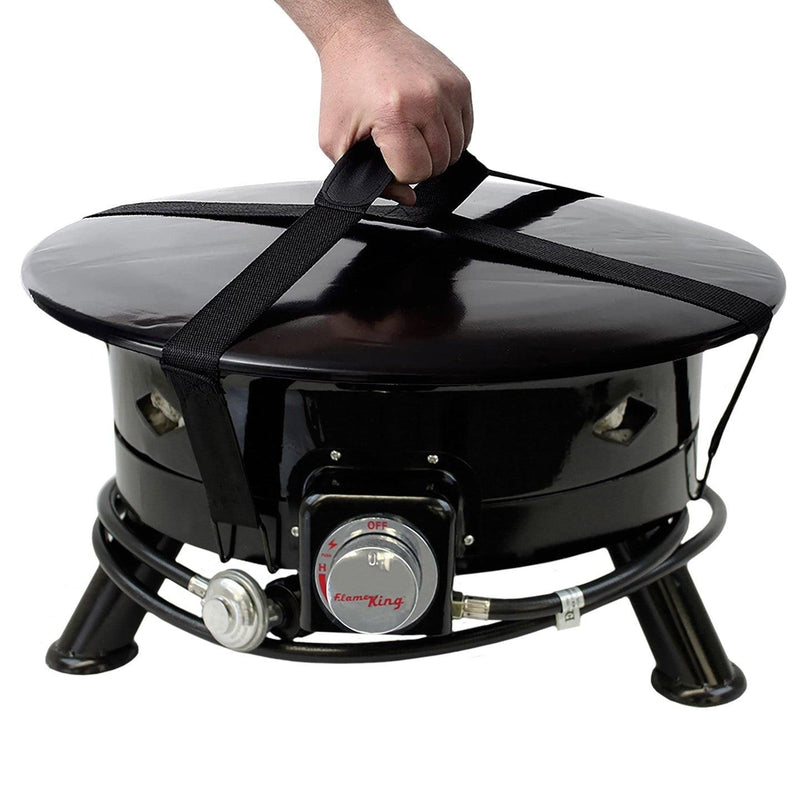 Load image into Gallery viewer, Flame King Outdoor Portable Propane Gas 24″ Fire Pit Bowl with Self Igniter Cover Carry Straps
