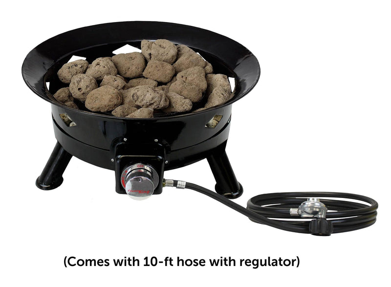 Load image into Gallery viewer, Flame King Outdoor Portable Propane Gas 24″ Fire Pit Bowl with Self Igniter Cover Carry Straps
