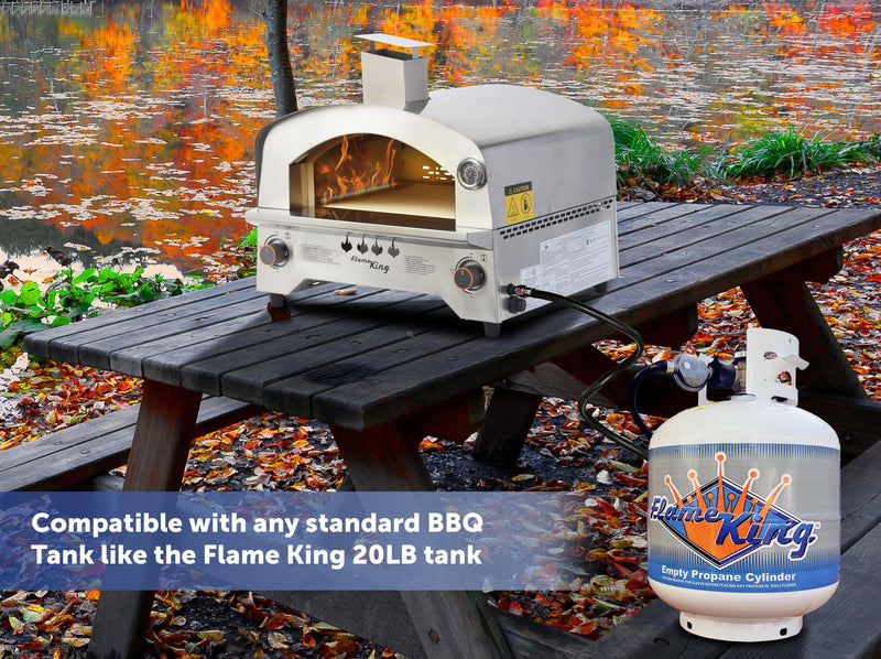 Load image into Gallery viewer, Flame King Outdoor Portable Stainless Steel Propane Pizza Oven Gas With Stone

