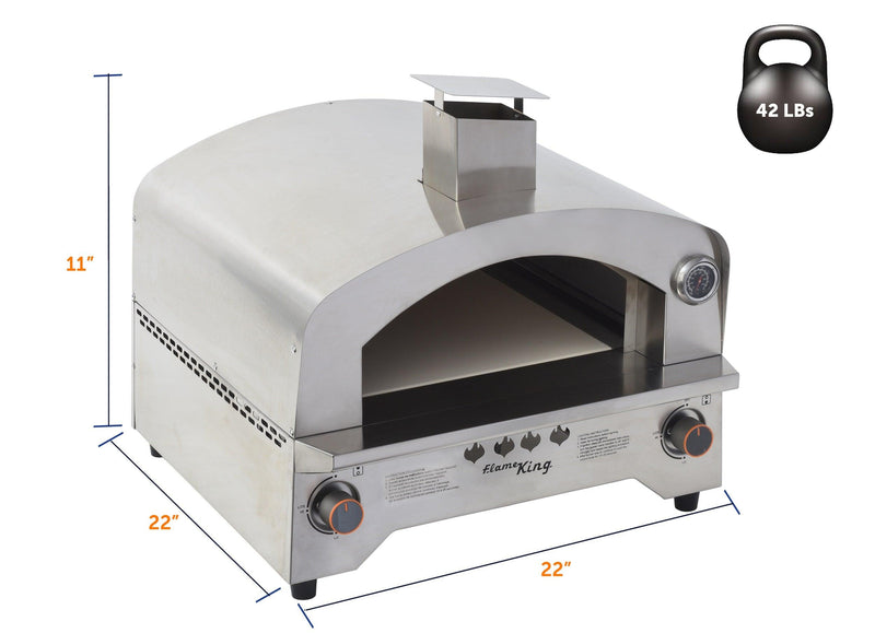 Load image into Gallery viewer, Flame King Outdoor Portable Stainless Steel Propane Pizza Oven Gas With Stone
