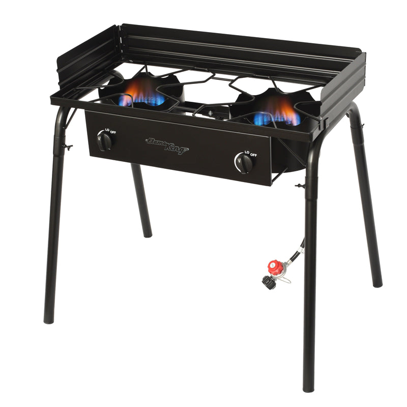 Load image into Gallery viewer, Flame King Outdoor Propane Double Dual Burner Cooker Stove
