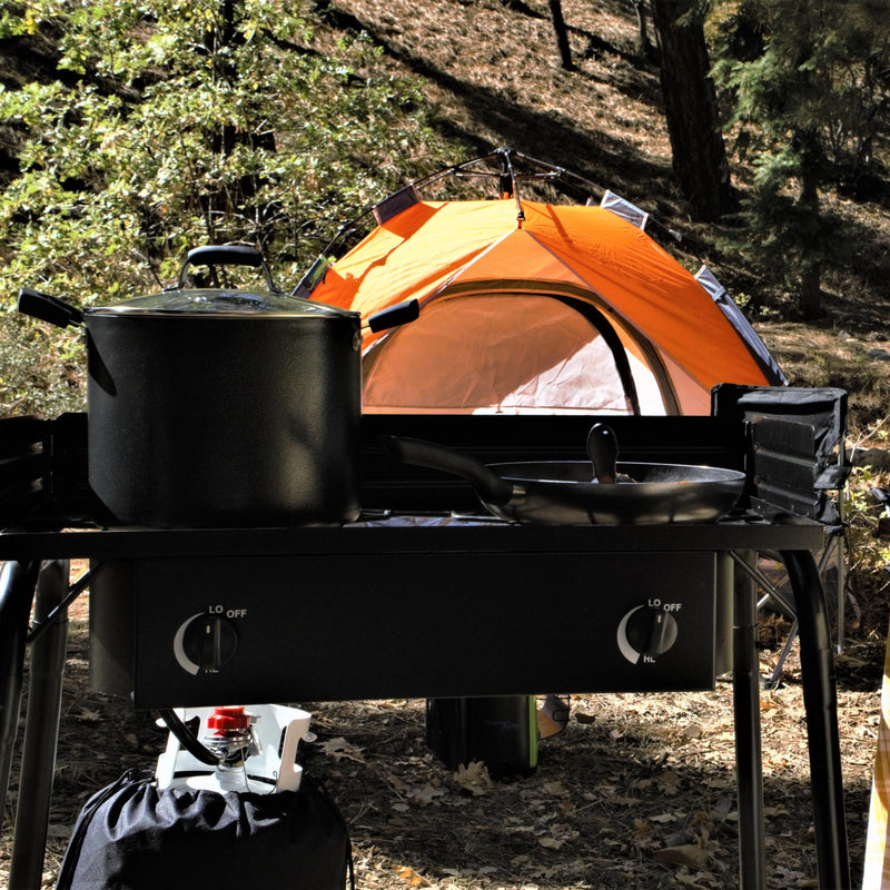 Load image into Gallery viewer, Flame King Outdoor Propane Double Dual Burner Cooker Stove
