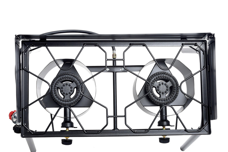 Load image into Gallery viewer, Flame King Outdoor Propane Double Dual Burner Cooker Stove
