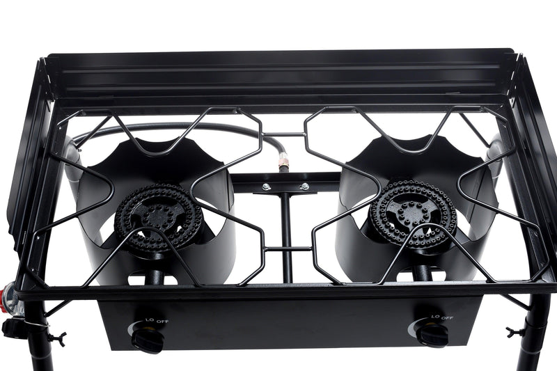 Load image into Gallery viewer, Flame King Outdoor Propane Double Dual Burner Cooker Stove
