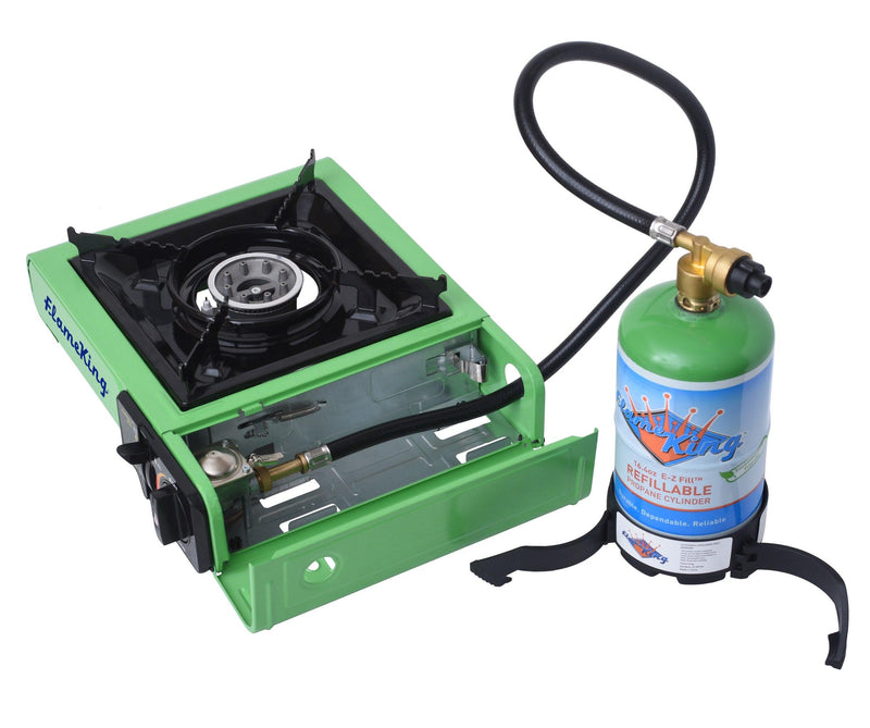 Load image into Gallery viewer, Flame King Portable Butane &amp; Propane Gas Stove with Single Burner
