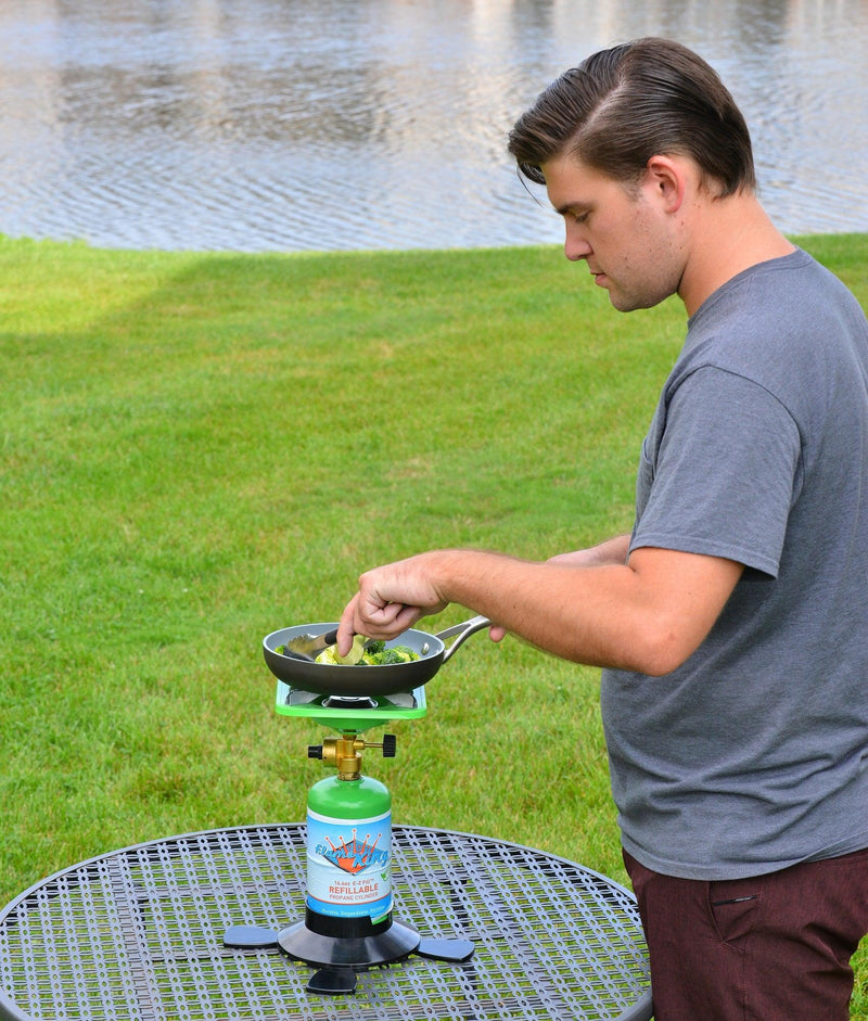 Load image into Gallery viewer, Flame King Portable Single Burner Cooker with 1 Lb Base Camping
