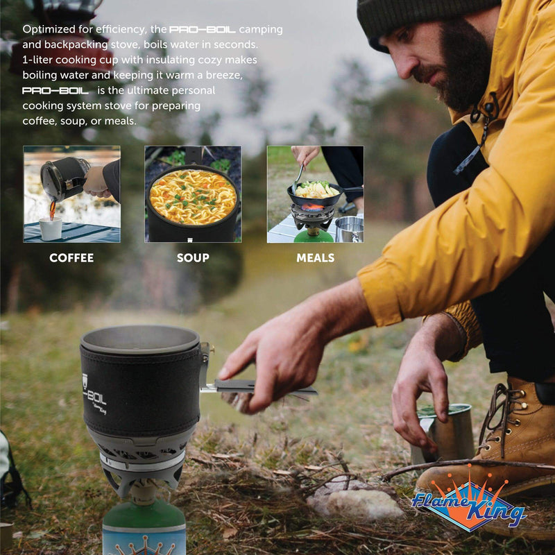 Load image into Gallery viewer, Flame King Pro-Boil Camping and Backpacking Stove Cooking System
