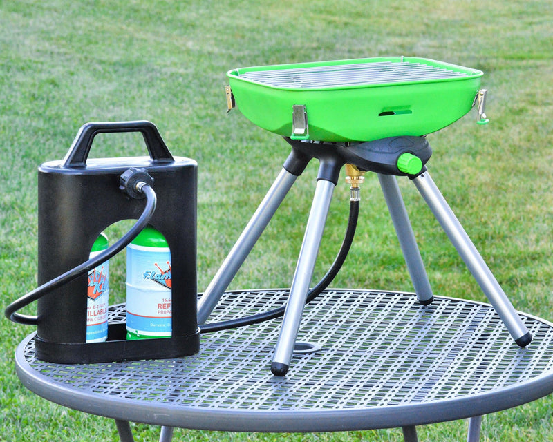 Load image into Gallery viewer, Flame King ProBoost Dual 1LB Propane Tank Carrier
