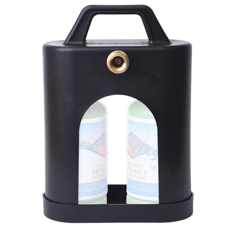 Load image into Gallery viewer, Flame King ProBoost Dual 1LB Propane Tank Carrier
