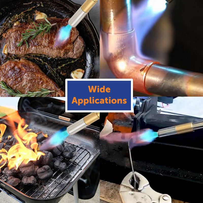 Load image into Gallery viewer, Flame King Propane Gas Blow Torch with Push Button Igniter &amp; 2 Interchangeable Heads
