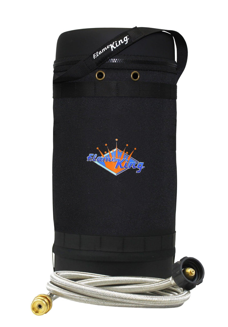 Load image into Gallery viewer, Flame King Propane Gas Hauler Kit 10lb Propane Tank, Adapter Hose and Insulated Protective Carry Case
