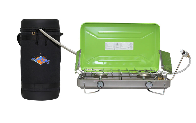 Load image into Gallery viewer, Flame King Propane Gas Hauler Kit 10lb Propane Tank, Adapter Hose and Insulated Protective Carry Case
