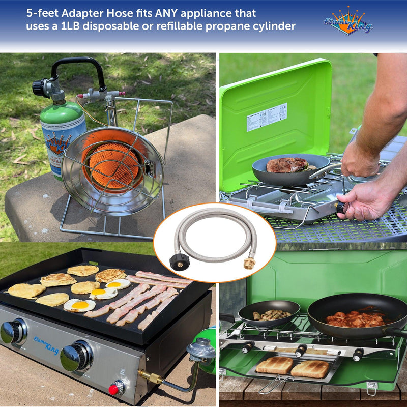 Load image into Gallery viewer, Flame King Propane Gas Hauler Kit 5lb Gauge Propane Tank, Adapter Hose and Insulated Protective Carry Case
