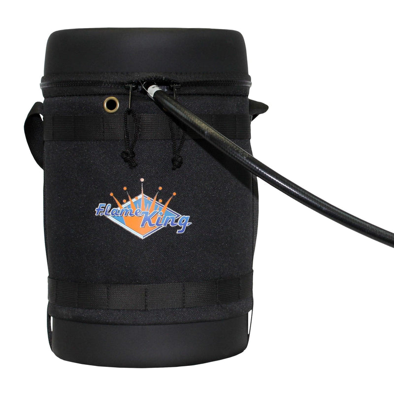 Load image into Gallery viewer, Flame King Propane Gas Hauler Kit 5lb Propane Tank, Adapter Hose and Insulated Protective Carry Case
