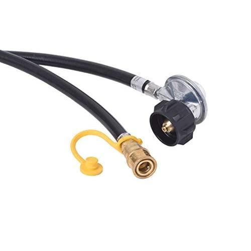 Load image into Gallery viewer, Flame King Propane Regulator Hose with Quick Connect – 12 feet
