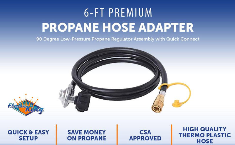 Load image into Gallery viewer, Flame King Propane Regulator Hose with Quick Connect – 6 feet
