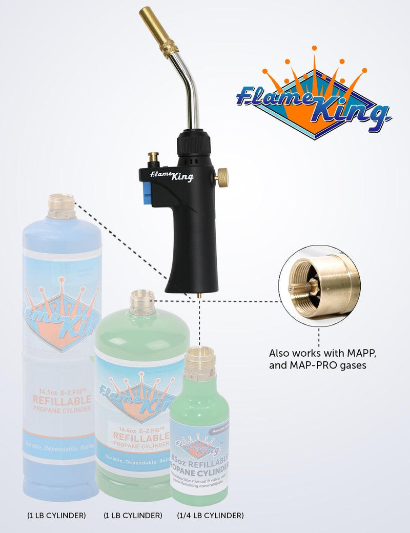 Load image into Gallery viewer, Flame King Propane Torch Webbed Flame Soldering
