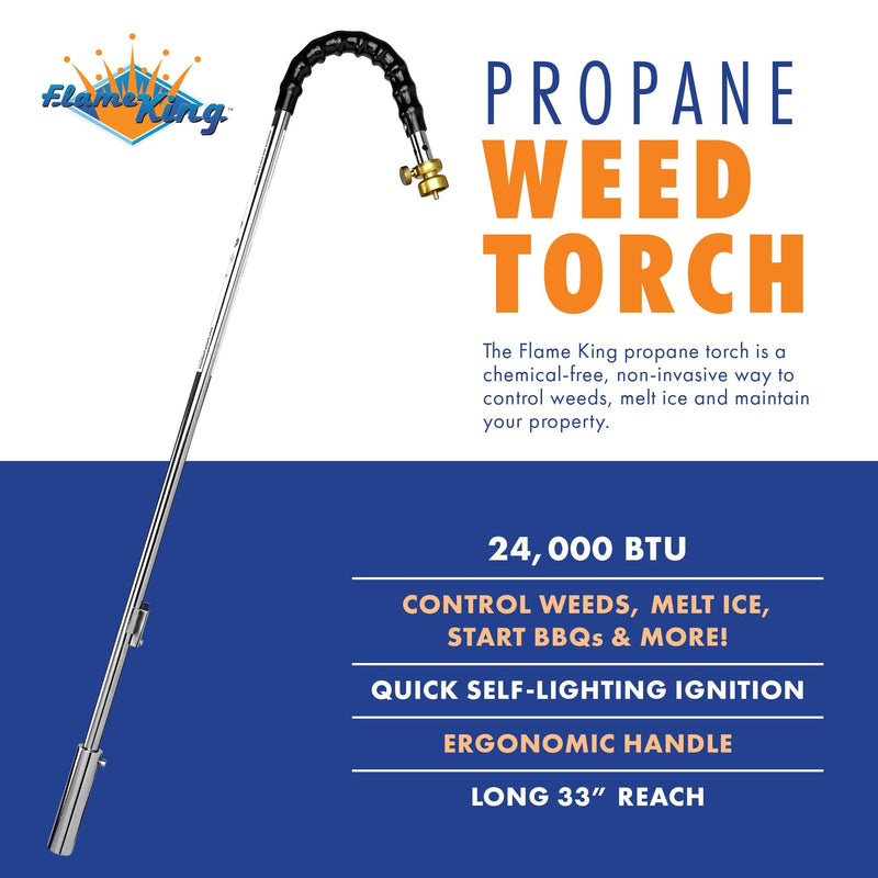 Load image into Gallery viewer, Flame King Propane Torch Weed Burner with Integrated Lighter
