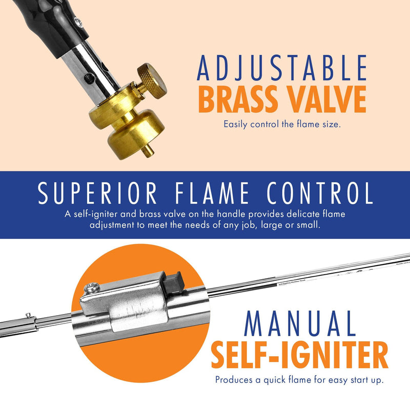 Load image into Gallery viewer, Flame King Propane Torch Weed Burner with Integrated Lighter
