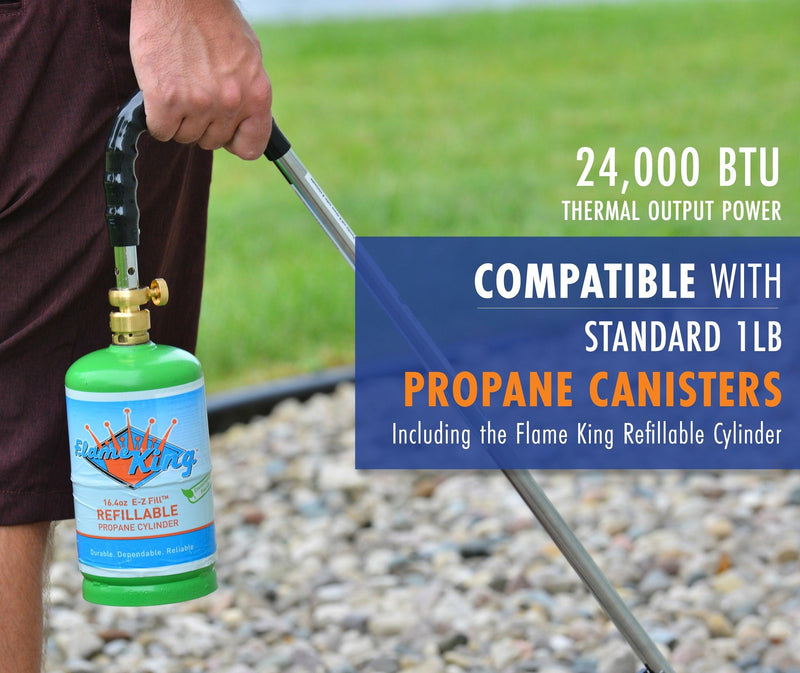 Load image into Gallery viewer, Flame King Propane Torch Weed Burner with Integrated Lighter
