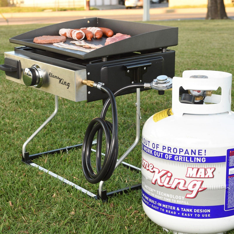 Load image into Gallery viewer, Flame King Regulator Hose Adapter Connect to 20Lb Tank for 17 and 22 inch Tabletop Grill Griddle, 6 Feet
