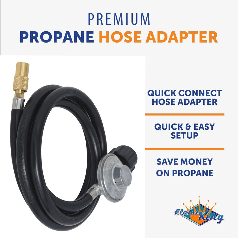 Load image into Gallery viewer, Flame King Regulator Hose Adapter Connect to 20Lb Tank for 17 and 22 inch Tabletop Grill Griddle, 6 Feet
